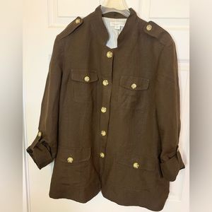 Coldwater Creek Brown Military Inspired Jacket 14